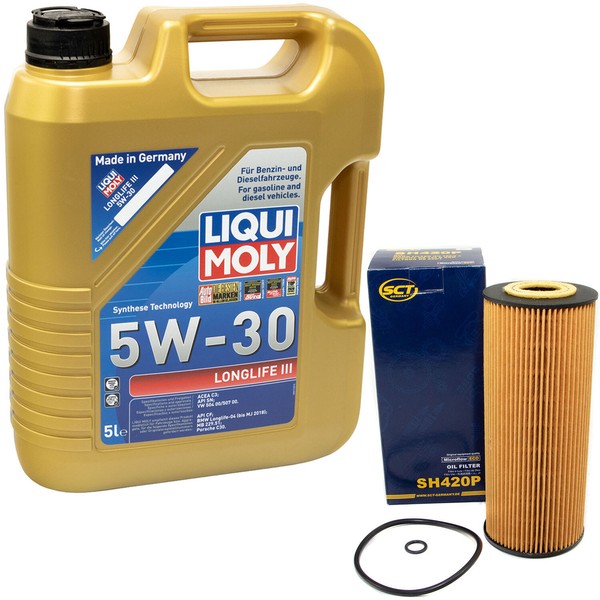 MotoröL ÖLfilter Set SH420P Longlife III 5W-30 5 Liter FüR Audi VW Skoda Seat-image