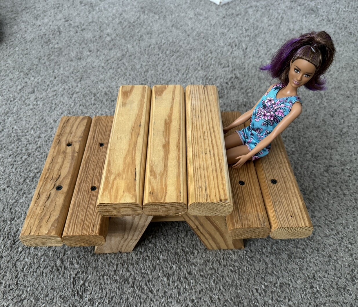 Ready To Paint/design Yourself! Wooden Doll Picnic Table For