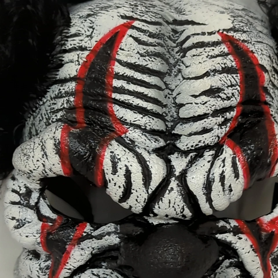 California costume Last Laugh Scary Clown Mask Halloween Adult  devil hair teeth - Image 4 of 4