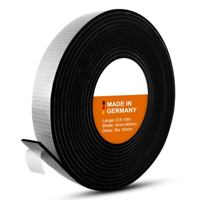 EPDM Zellkautschuk wie Moosgummi selbstklebend - 30mm - 10m Rolle Dichtstreifen
