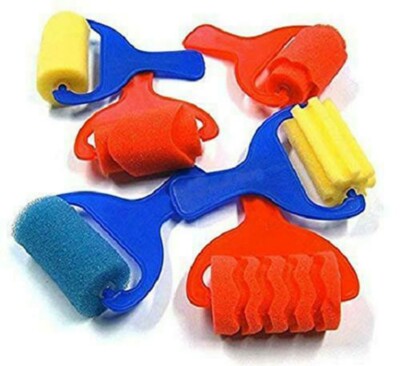 Kinder Verschiedene Schaumstoff Schwamm Pinsel Rollen 6er Set 