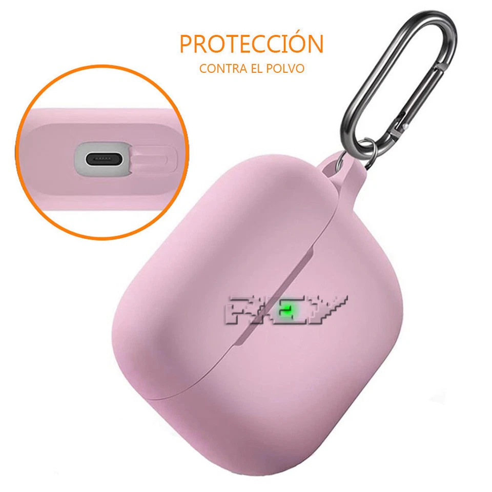 Funda Protectora Silicona para AIRPODS 3ª Gen. Rosa con Mosquetón h162 - Imagen 4 de 4