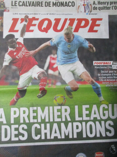 L'EQUIPE mercredi 26 avril 2023- Manchester City Arsenal, Amandine HENRY - Picture 1 of 1