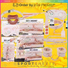 S&M Peaches ‘N CreaMe Fur Handcuffs Restraints BDSM Bondage Sex Toys for Couples