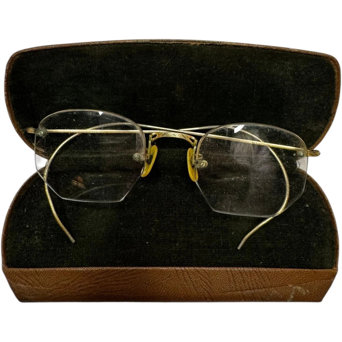 1930\'s vintage Hi-Bo 12k GF spectacles eyeglasses gold Antique B&L Bausch & Lomb 1/10 12K Gold Filled Eyeglasses  main image 2