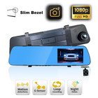 Rear View Mirror Dash Cam Wide Angle 1080P HD Dual Camera Front Rear Loop Video