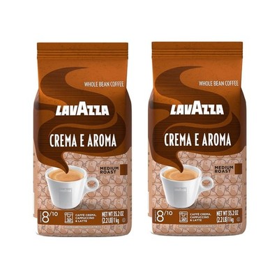 Lavazza Crema e Aroma Whole Bean Coffee Medium Roast Arabica&Robusta Blend 2Pack