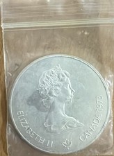 MONETA 5 DOLLARI ARGENTO 1973 MONTRÉAL ELISABETTA II CANADA SILVER