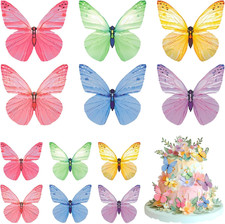 Butterfly Cupcake Toppers 72Pcs Edible Cake Decorations, 6 Colors, Wafer Paper B