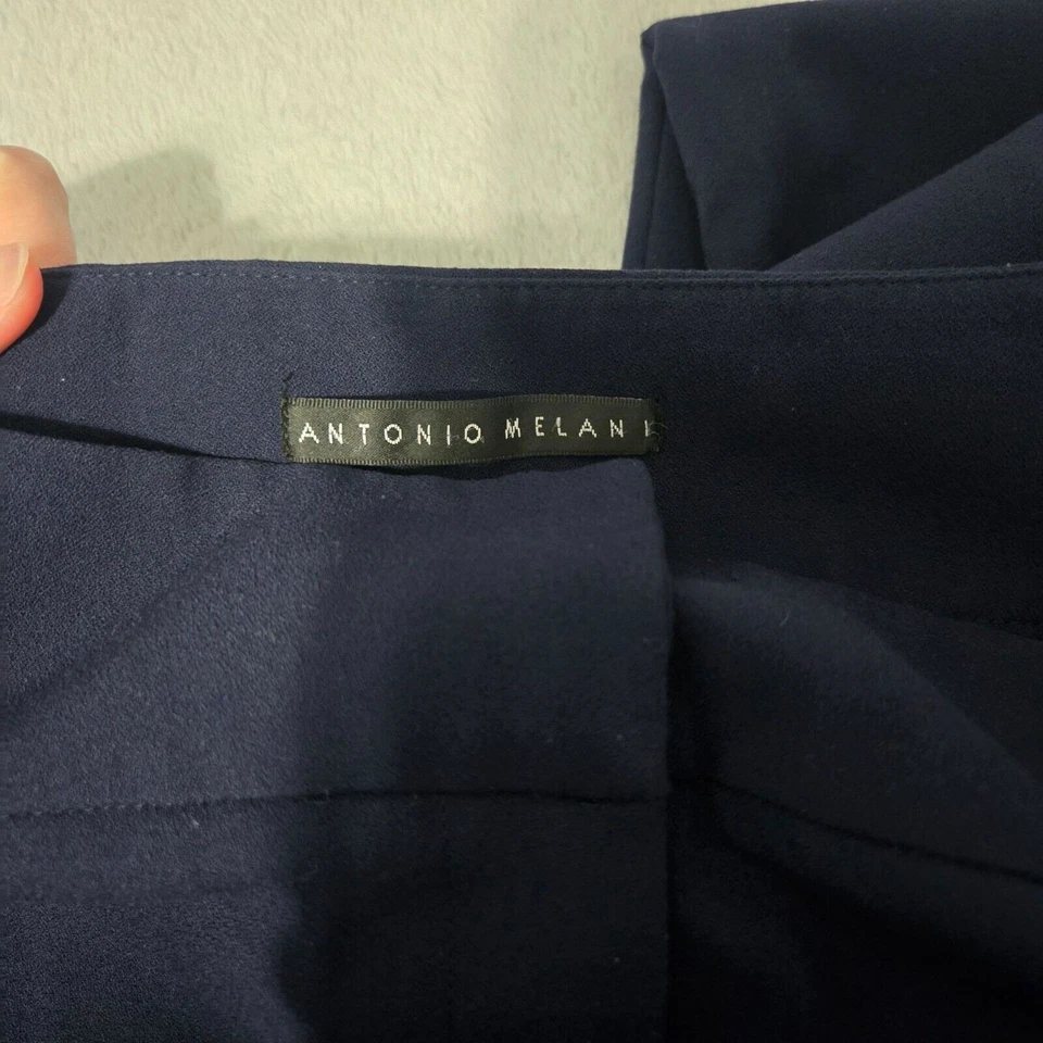 Pantalones de vestir Antonio Melani para mujer azul marino pierna recta talla 4 carrera empresarial Foto 3 de 4