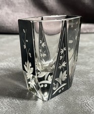 Kleine Art Deco Tschechische Böhmische Glasvase 30er Jahre
