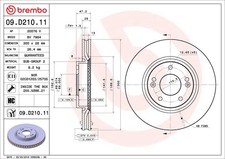 1X Bremsscheibe BREMBO 09.D210.11 für KIA CEE'D (JD) 1.4 2015-2018