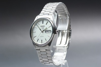 Vintage 1983 w/Box SEIKO 5 6309-8900 Automatic White Dial Men's