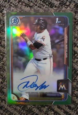 2015 Bowman Draft - Chrome Draft Pick Autographs Josh Naylor Green Refractor /99