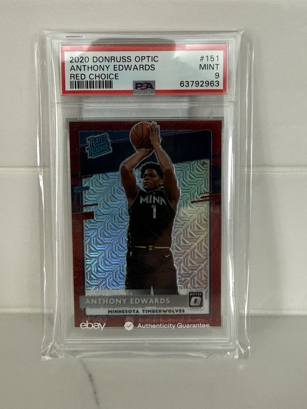 2020 Panini Donruss Optic - Rated Rookie Anthony Edwards Choice Red Prizm /88