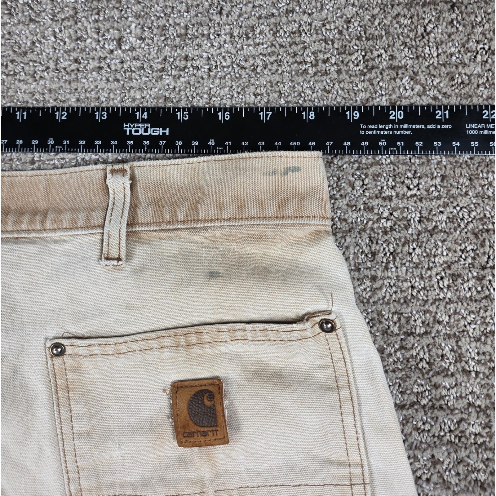 Carhartt B136 BRN Brown Double Knee Pants Distressed Faded Thrashed 36x29 thumbnail 17