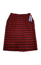 Vintage Pendleton Red Plaid Skirt Wallace Tartan Virgin Wool Pleated Size 16 NWT