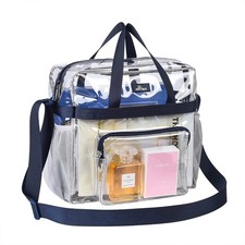 MAY TREE Clear Bag for Stadium Events 12 6 12 Tote Lunch One Size, Navy