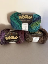 Noro Kureyon Yarn Lot 3 Skeins • 100% Wool • 50g/100m • 2 Same Color,1 Different