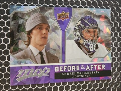 2021-22 UPPER DECK MVP HOCKEY ANDREI VASILEVSKIY #BA-9, BEFORE & AFTER, PURPLE