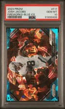 2023 Panini Prizm - Fireworks Josh Jacobs #F-17 Blue Ice Prizm 74/99