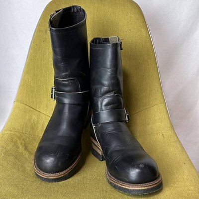 RedWing Stiefel PT83 Leder Schwarz Engineer Stiefel Größe 8