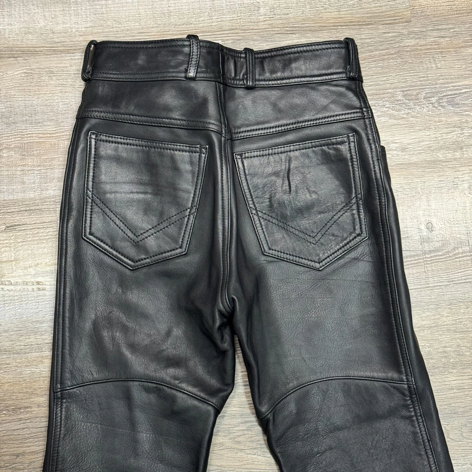 Pantalones de moto de cuero Easy Riders de colección para montar moto punk para mujer tiro alto Foto 4 de 4