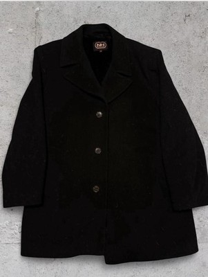 Vintage Newport Harbor Black Wool Blend Peacoat - Men's Size 46R - Classic Style