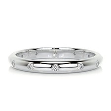 Full Eternity 0.50Ct Round Cut Diamond Wedding Band 14k White Gold Over Size J-W