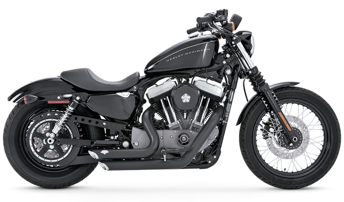 Vance & Hines Shortshots Black Staggered Exhaust System Harley