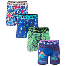 Minecraft Character Boys 4-Pack Athletic Boxer Brief Size L 8