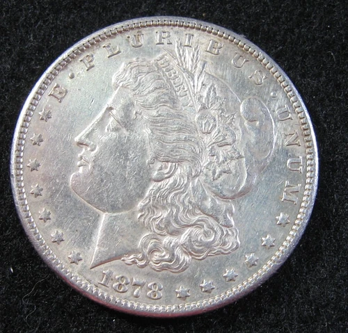 1878 s - MORGAN SILVER  DOLLAR  -  AU / UNC  - Cleaned