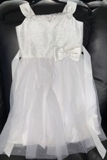 First Holy Communion Dress Little Girls Size 6x In Excellent Condition White
