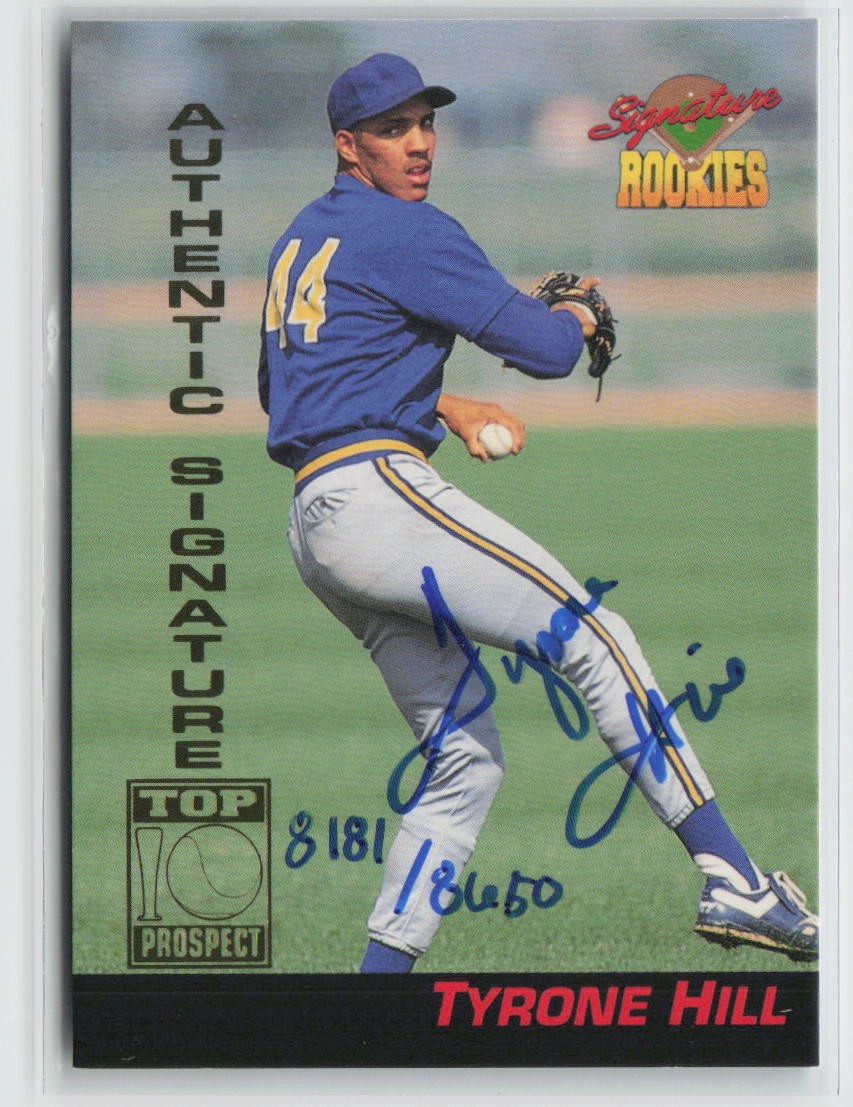Tyrone Hill 1994 Signature Rookies # 15 Auto /8650 Stockton Ports NM