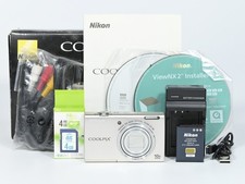 Nikon COOLPIX S6200 Silver Digital Camera 16.0MP 10x Zoom w/Box, SD card Mint