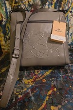 PATRICIA NASH, GRAY VINTAGE PERISIAN FLORAL TOOLED PURSE