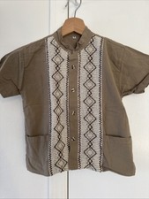 Boys Guayabera Mexican Shirt, Size 6, embroid...