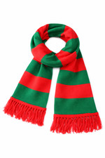 Green  Red Striped Scarf Sports Team Rugby Football Festive Elf Theme Book Day
