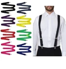 Mens Suspenders Braces Elastic Strong Adjustable Formal Wedding Mens 85 Cms