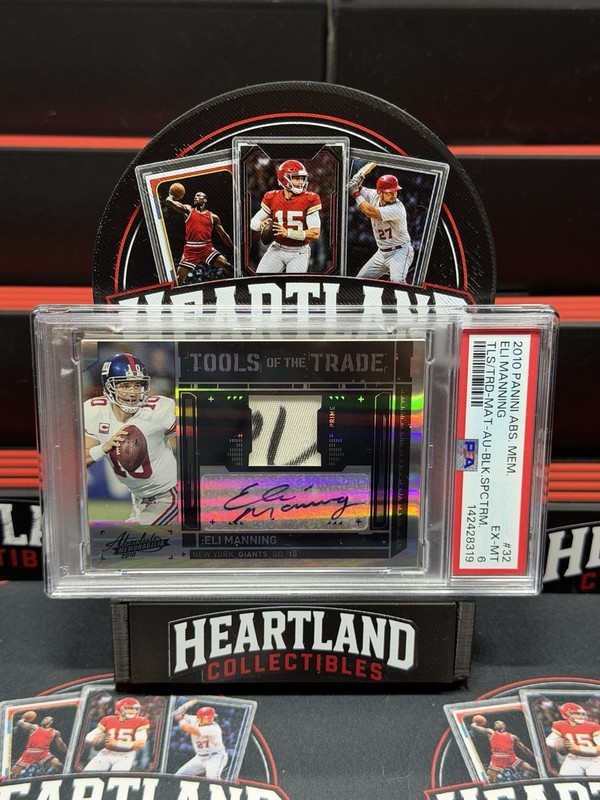 Eli Manning 2010 Absolute Tools Of The Trade Game Worn Patch Auto /10 PSA