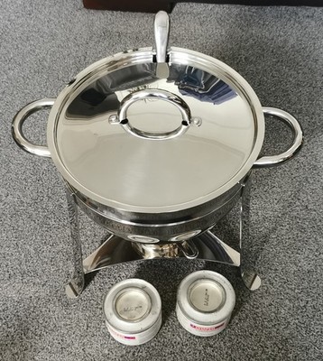 7 Liter Edelstahl Buffet Servierer Rund Chafing Dish Speisenwärmer Kochplatte