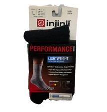NEW Injinji Unisex Run Lightweight Crew Toe Socks LARGE M 11-14 / W 12 Black