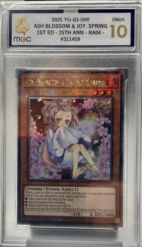 Yu-Gi-Oh! Ash Blossom RA04-EN025 1st Ed QCR Alt Art, MGC 10