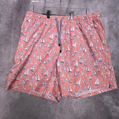 Peter Millar Swim Trunks Mens XXL Salmon Sailboat Rope Print Excellent Nautical