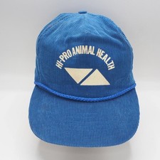 Snapback Trucker Farmer Hat Corduroy Hi-Pro Animal Health 1980's