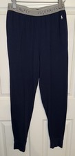 Polo Ralph Lauren Men  s Sz Medium Blue Pajama Bottoms Jogger Lounge Pants EUC