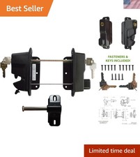 Keystone Black Zinc Diecast Metal Key Lockable Latch 2-Sided Keyed Alike ...