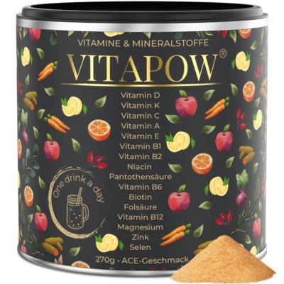 VIATPOW Multivitamin Pulver + Magnesium, Zink, Selen - Immunsystem stärken - VITAPOW®