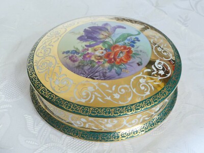 Große Deckeldose 19,5 cm, Bonboniere von Limoges signiert Cid