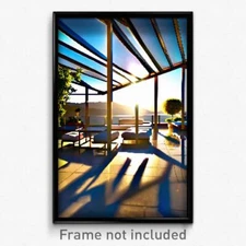 Pixel Art Poster - Shiny Terrace (8 Bit Psychedelic Trippy Video Game Print)